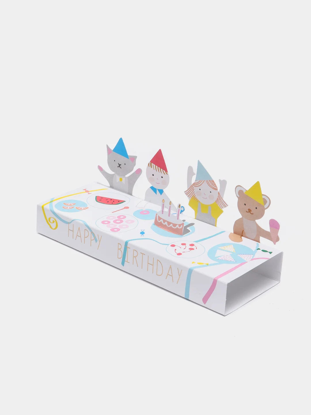 Белый открытка Happy Birdthday, 2 вида