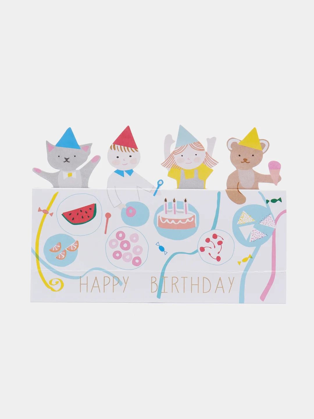 Белый открытка Happy Birdthday, 2 вида