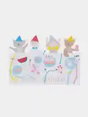Белый открытка Happy Birdthday, 2 вида