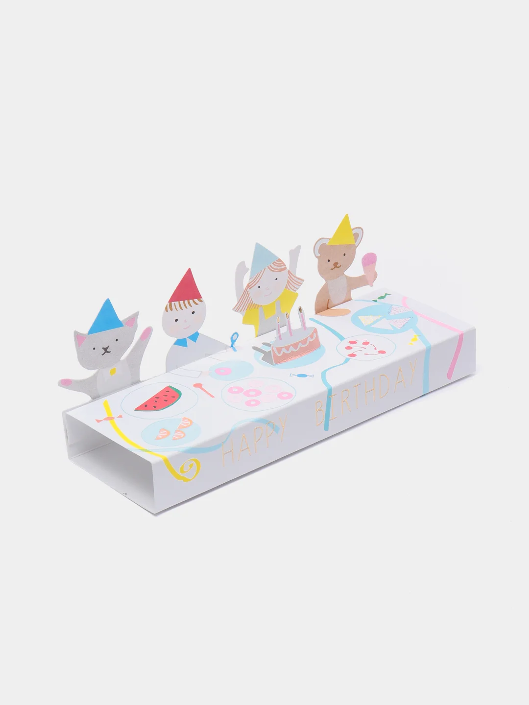 Белый открытка Happy Birdthday, 2 вида