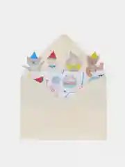 Белый открытка Happy Birdthday, 2 вида