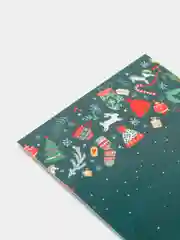 Зеленый открытка - комплимент Новогодняя, 6 х 8 см