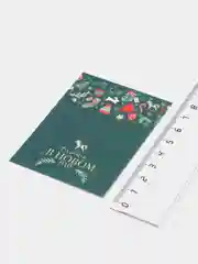Зеленый открытка - комплимент Новогодняя, 6 х 8 см