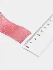 Коралловый меланж лента парча 25 мм отрез 2 метра