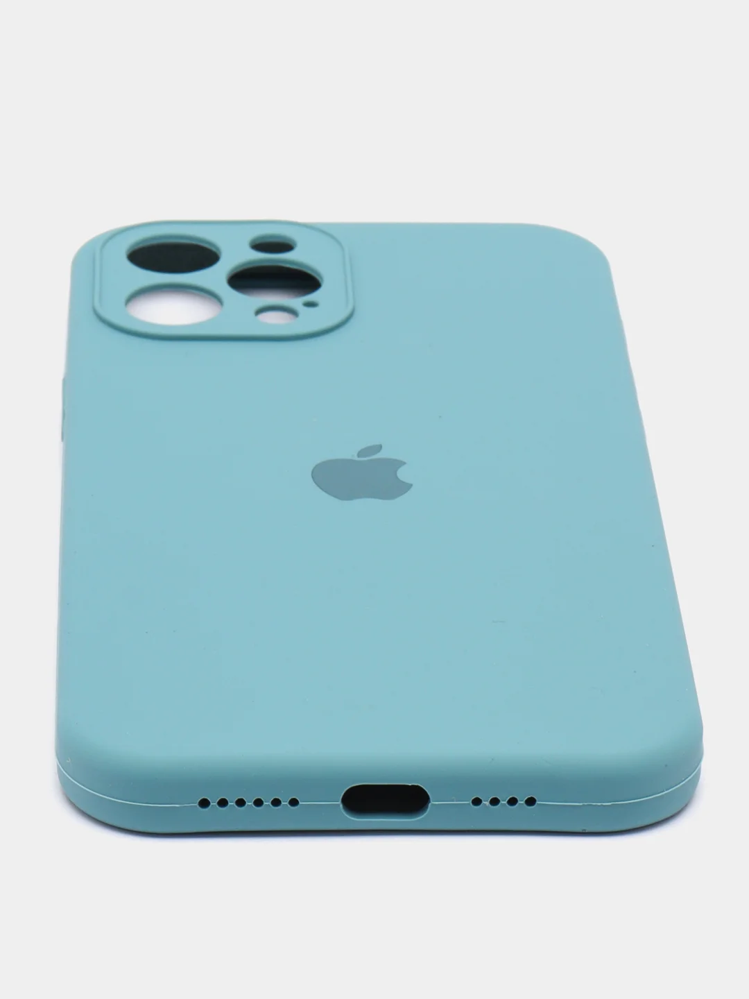 Морской чехол Silicone Case для iPhone 12 Pro Max с логотипом закрытый низ