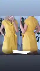 Горчичный платье повседневное