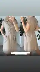 Бежевый платье повседневное