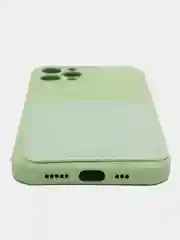 Лайм силиконовый чехол шёлк wallet для карт и визиток Apple iPhone X/XR/XS/11/12/Mini/Pro Max