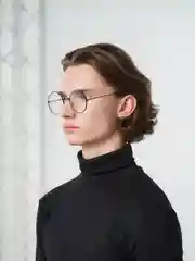Черный имиджевые очки круглые