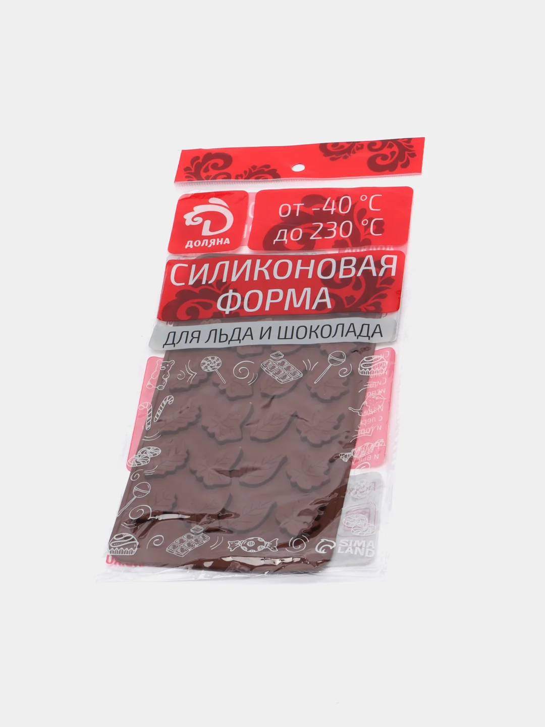 Форма для льда и кондитерских украшений Доляна "Листики", 21,2х11,5 см, 24 ячейки