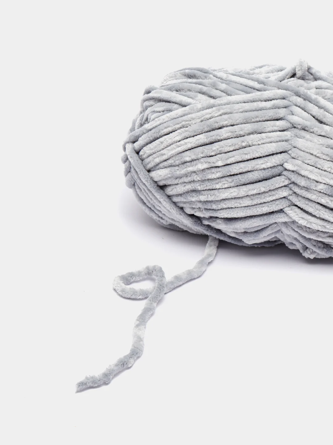 Серый меланж пряжа плюшевая YarnArt Chenille