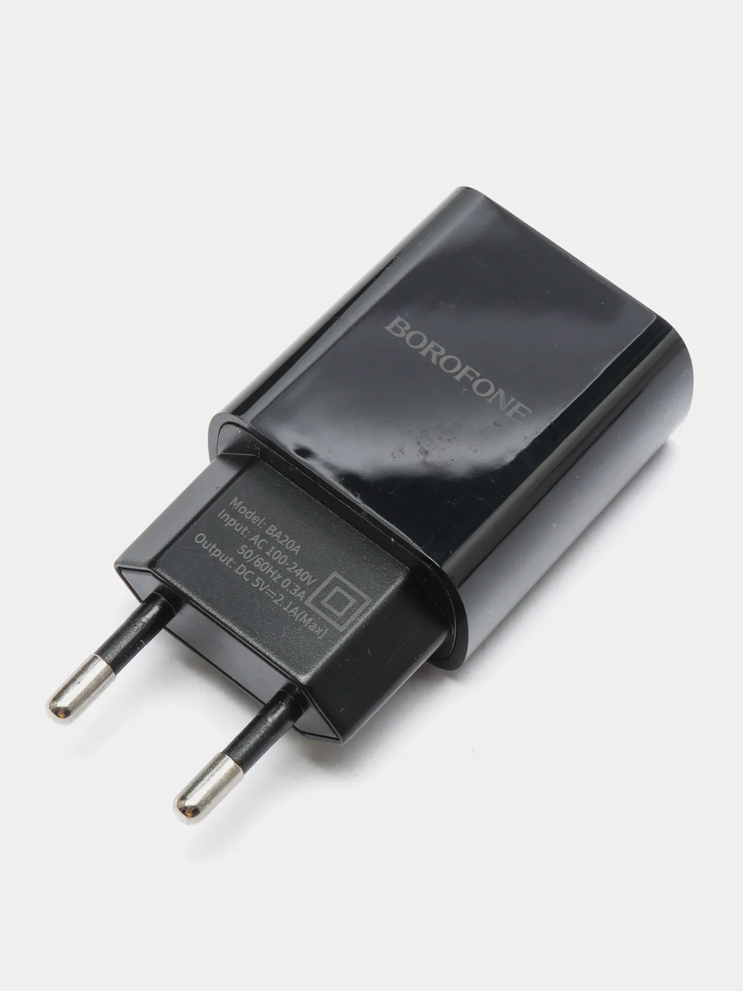 Белый зарядное устройство для iPhone 2.1A Borofone BA20A, умная зарядка на Айфон