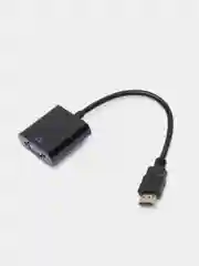 Черный переходник-адаптер из HDMI в VGA, с аудиовыходом и без