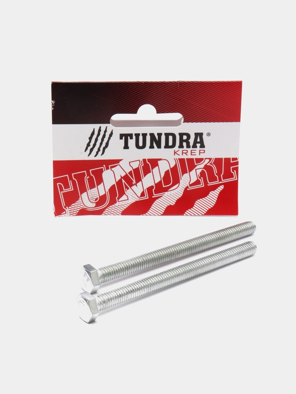 Болт с шестигранной головкой ТУНДРА krep, DIN933, М6х80, к.п. 8.8, цинк, 2 штуки