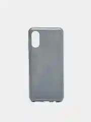 Черный чехол силиконовый с блестками для  Samsung Galaxy A02 2021 Противоударный чехол
