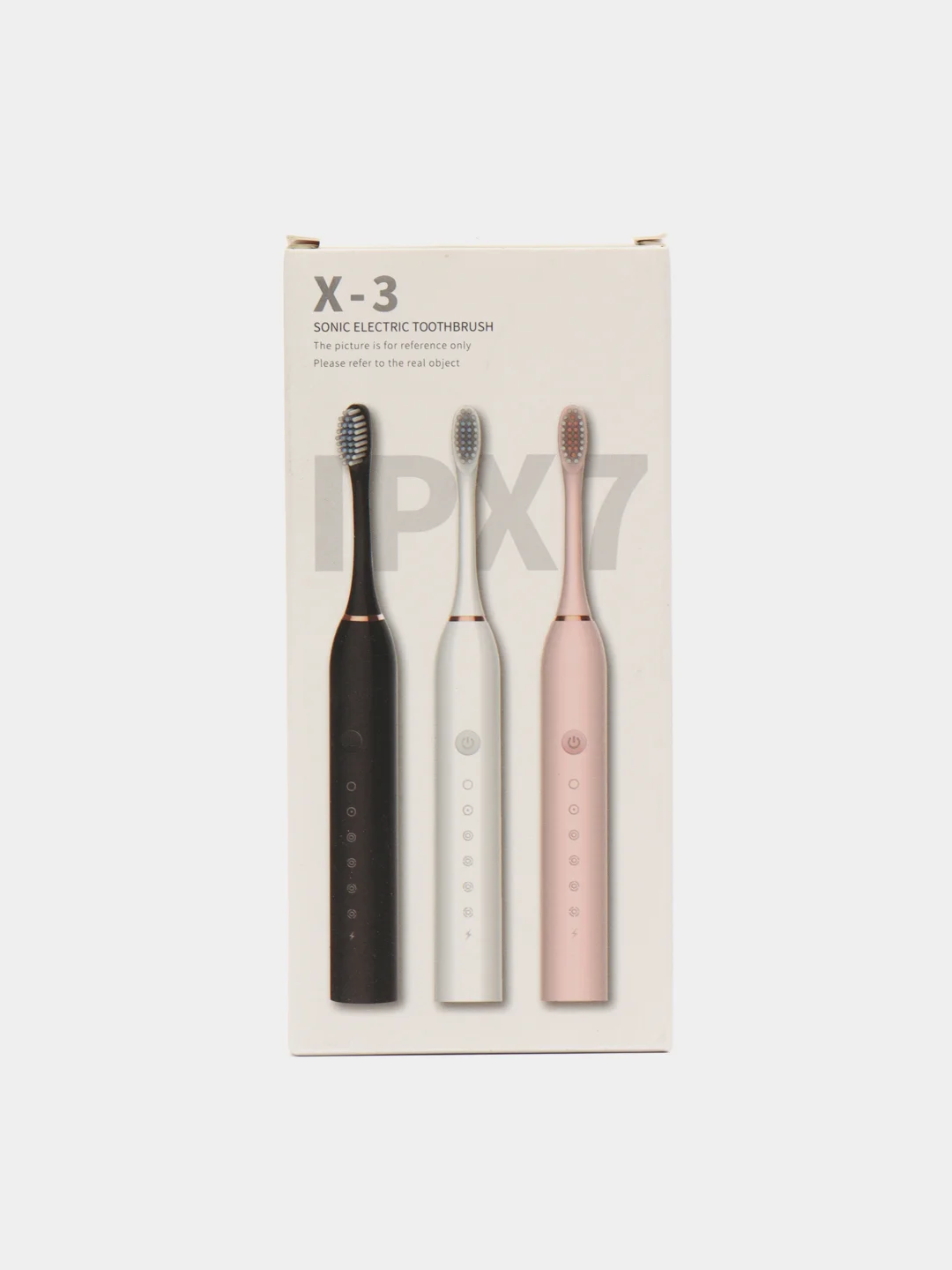 Черный электрическая зубная щетка Sonic Electric Toothbrush X-3 (4 насадки)