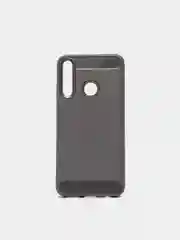 Серый чехол Huawei Y6p имитация вставок под карбон