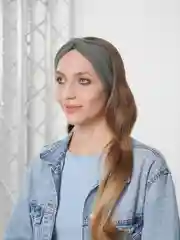 Серый повязка на голову вязаная