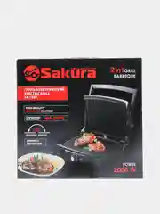 Серый металлик электрогриль Sakura SA-7657, 2000Вт