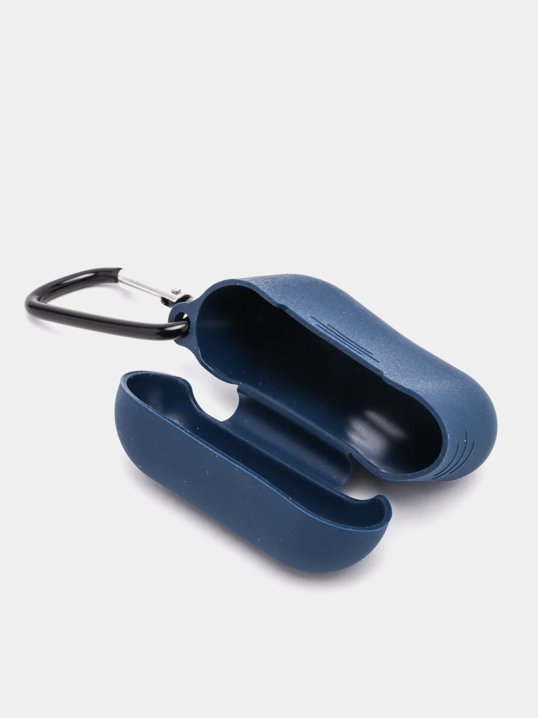 Темно-синий силиконовый чехол для наушников AirPods Pro с карабином