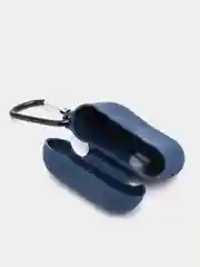 Темно-синий силиконовый чехол для наушников AirPods Pro с карабином