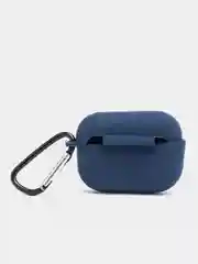 Темно-синий силиконовый чехол для наушников AirPods Pro с карабином