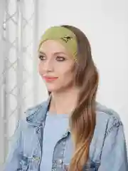 Лайм повязка вязаная на голову унисекс