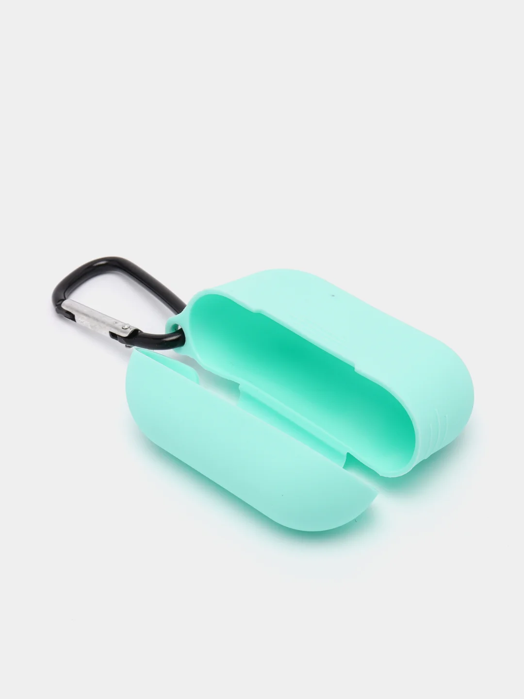 Бирюзовый силиконовый чехол для наушников AirPods Pro с карабином