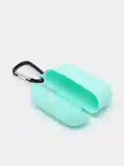 Бирюзовый силиконовый чехол для наушников AirPods Pro с карабином
