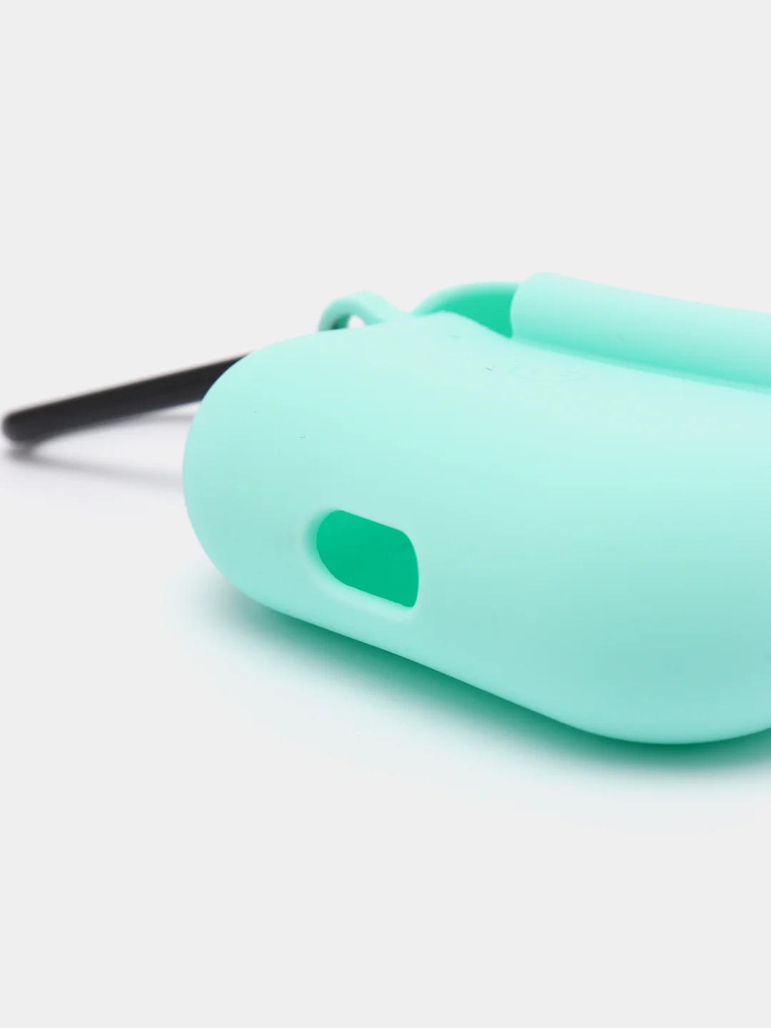 Бирюзовый силиконовый чехол для наушников AirPods Pro с карабином