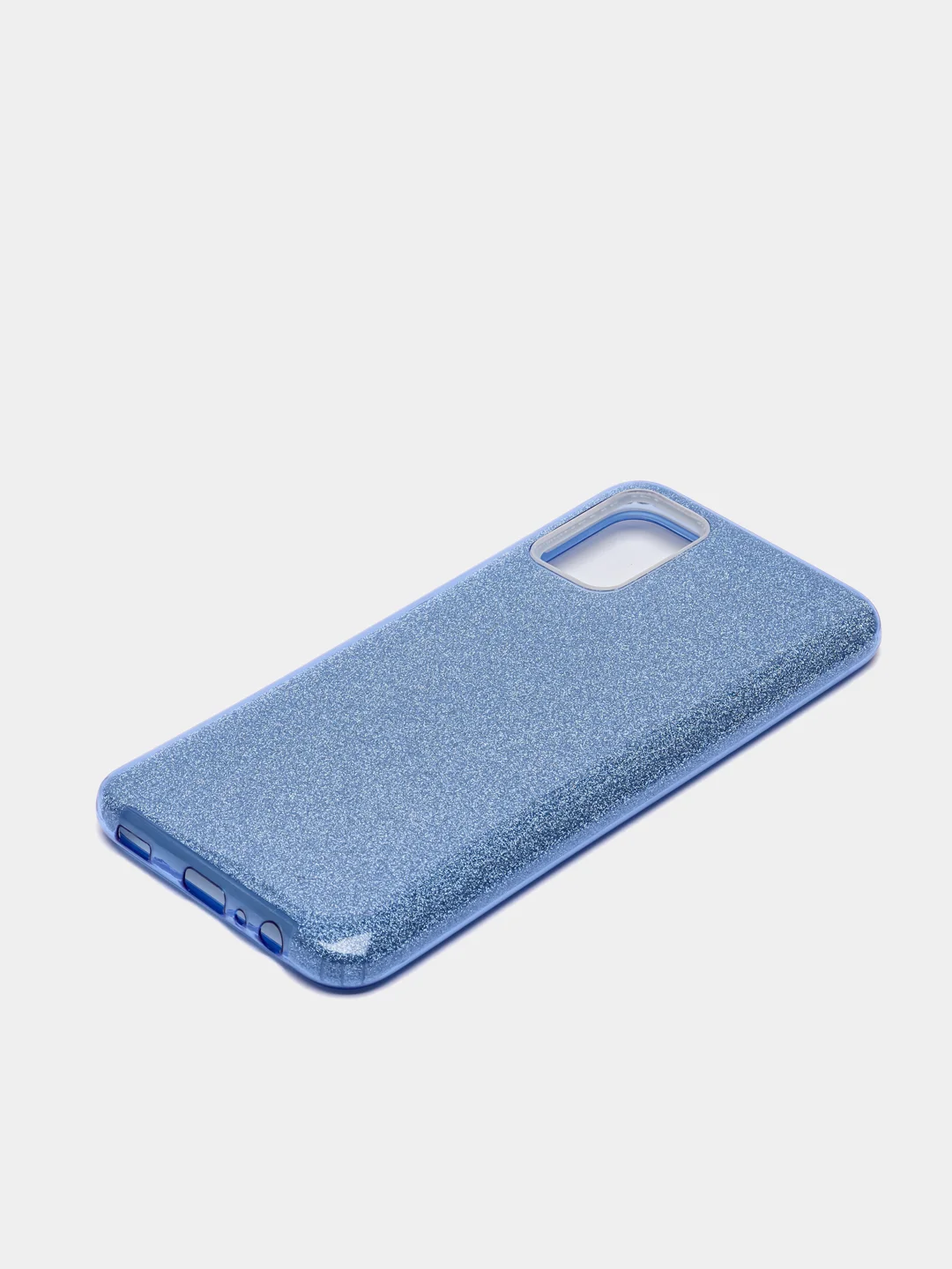 Синий чехол силиконовый с блестками для Samsung Galaxy A02S Противоударный чехол