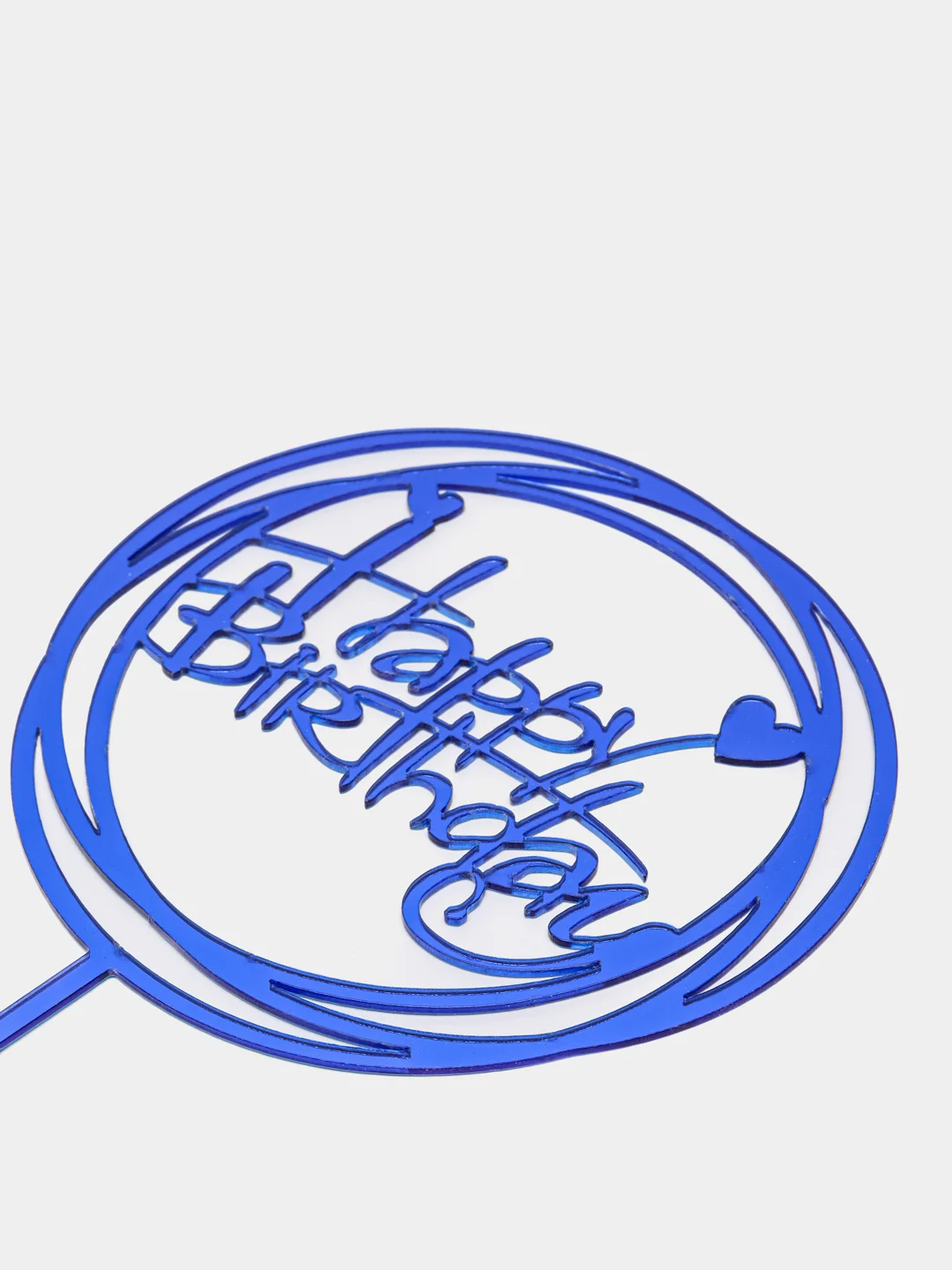 Синий топпер для торта "Happy Birthday" (С днем рождения)