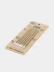Свечи в торт "Ройс", 6 шт, высокие, 13 см, золотой металлик