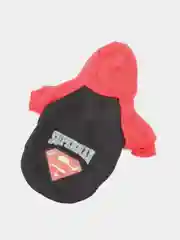 Черный толстовка "Superman" с капюшоном, для собак и кошек