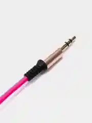 Розовый кабель аудио AUX угловой, витой (3,5мм jack, 1 м)