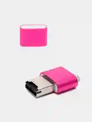 Тёмно-розовый металлический картридер для карт памяти micro SD, до 512 GB