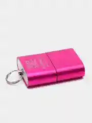 Тёмно-розовый металлический картридер для карт памяти micro SD, до 512 GB