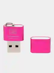 Тёмно-розовый металлический картридер для карт памяти micro SD, до 512 GB