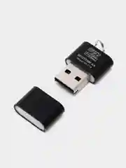 Черный металлический картридер для карт памяти micro SD, до 512 GB