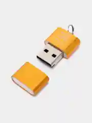 Золотой металлический картридер для карт памяти micro SD, до 512 GB