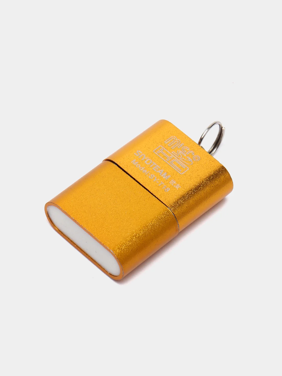 Золотой металлический картридер для карт памяти micro SD, до 512 GB