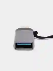 Тёмно-серый адаптер-переходник с USB на type-c  для мобильных устройств и компьютеров