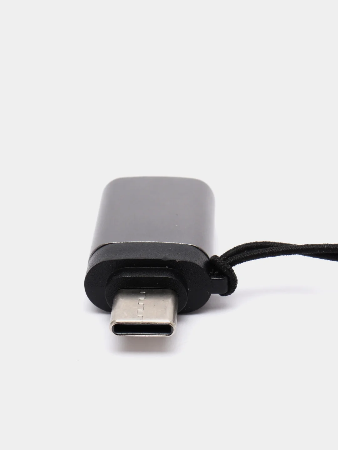 Тёмно-серый адаптер-переходник с USB на type-c  для мобильных устройств и компьютеров
