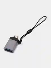 Тёмно-серый адаптер-переходник с USB на micro-USB