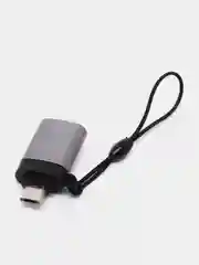 Тёмно-серый адаптер-переходник с USB на micro-USB