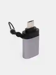 Тёмно-серый адаптер-переходник с USB на micro-USB