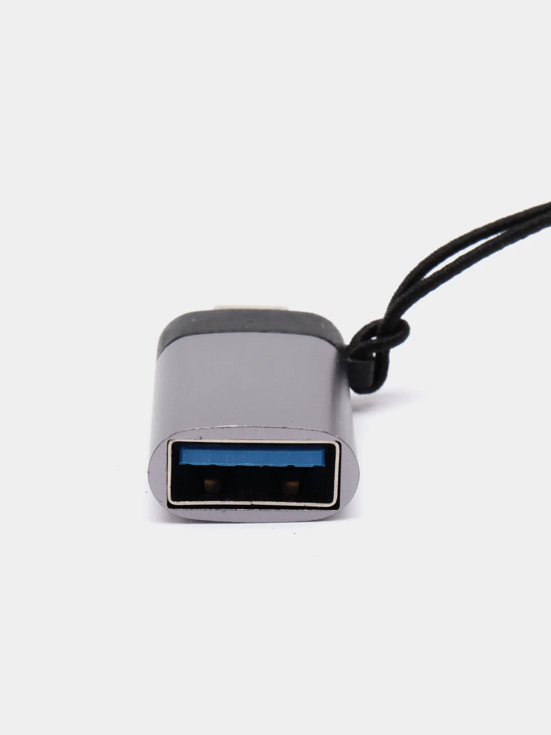 Тёмно-серый адаптер-переходник с USB на micro-USB