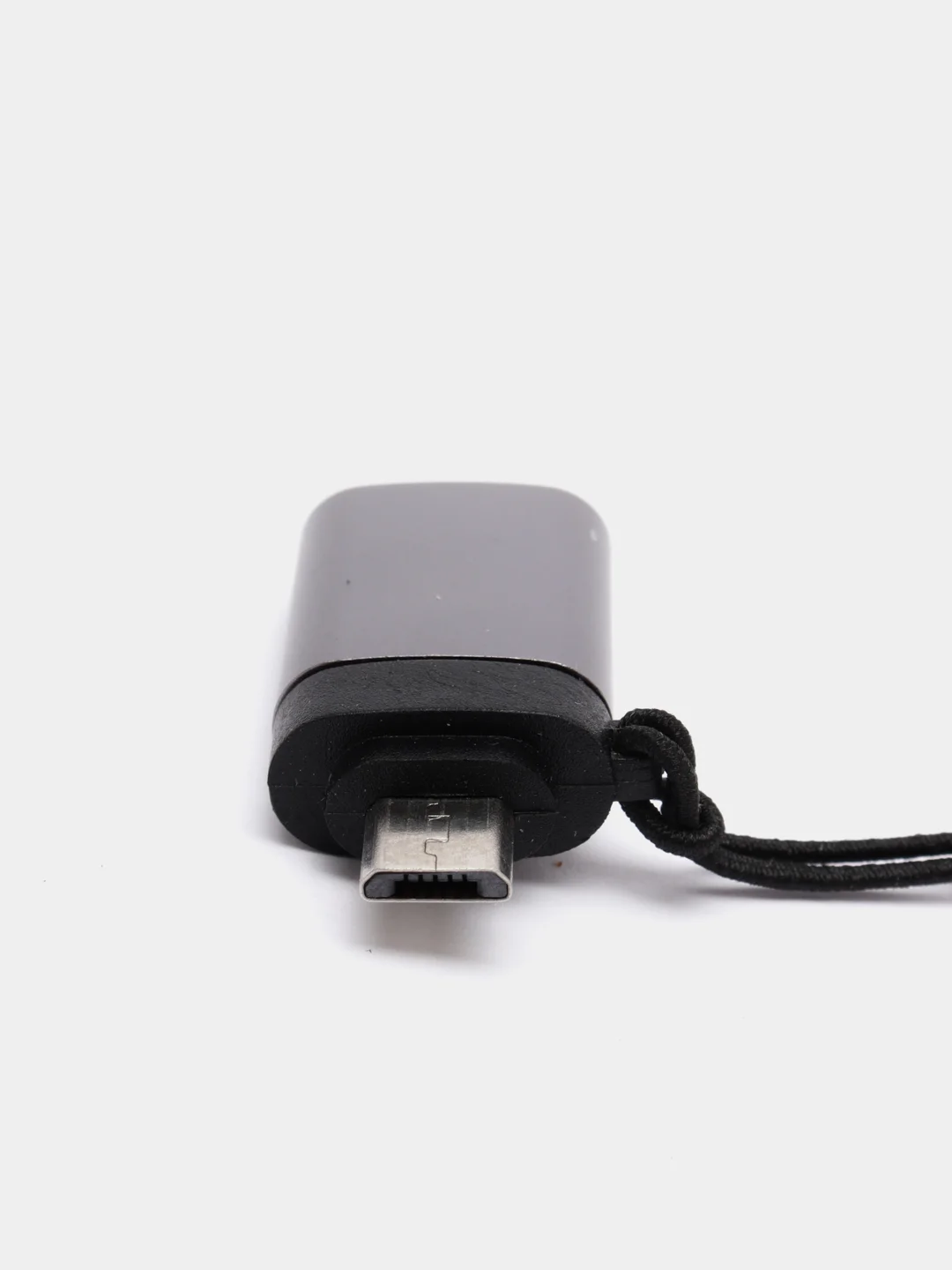 Тёмно-серый адаптер-переходник с USB на micro-USB