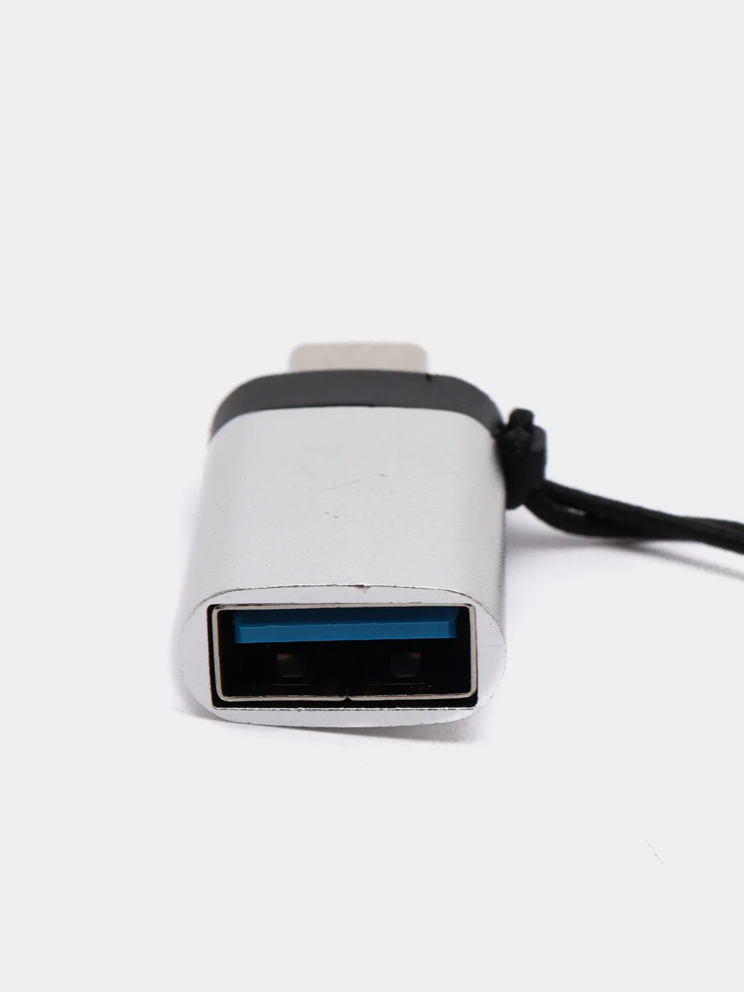 Серебряный адаптер-переходник с USB на type-c  для мобильных устройств и компьютеров
