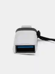 Серебряный адаптер-переходник с USB на type-c  для мобильных устройств и компьютеров